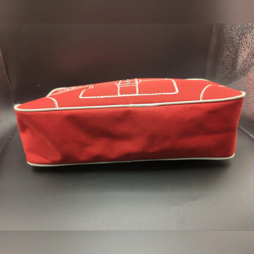 Clinique Hand Travel Makeup Bag Cosmetic Purse RED - Gently Used